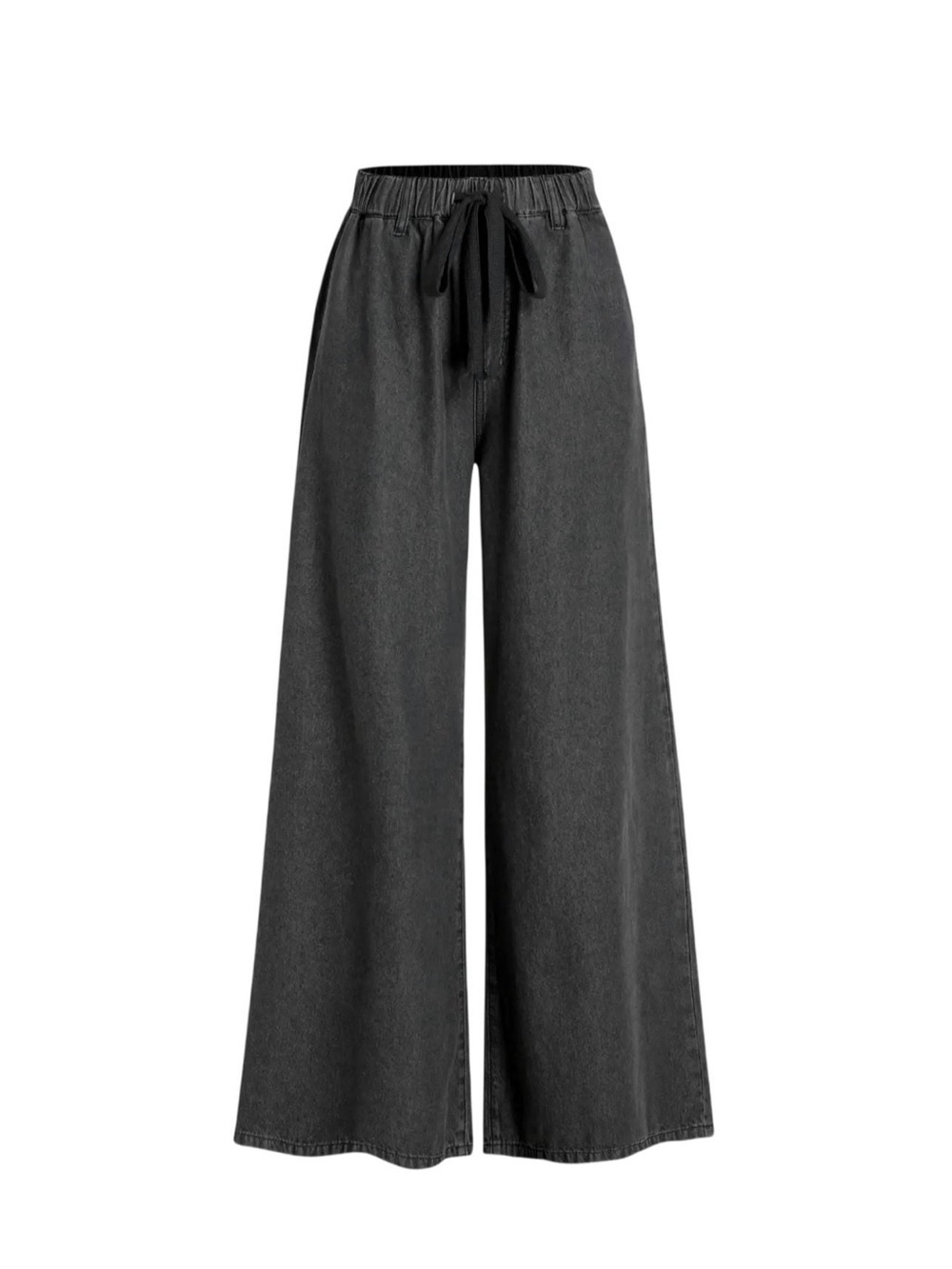 Cider Wide-Leg Drawstring Pants - Black